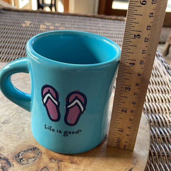 Life is Good Teal Coffee Mug - Picture 4 of 5